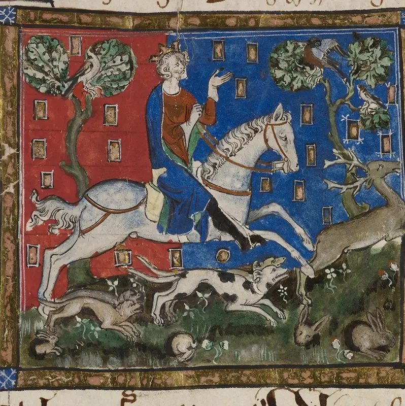 King John on horseback during a hunt
