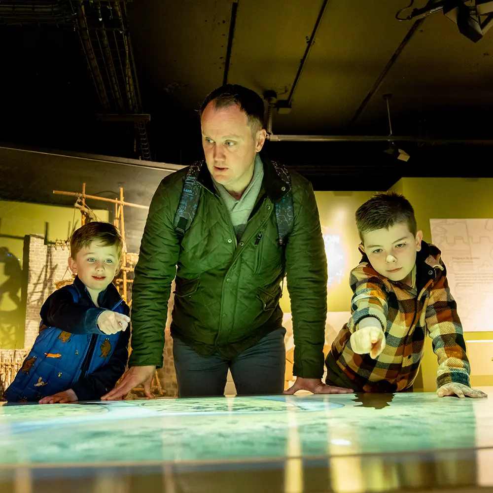 school groups exploring exhibition at King John’s Castle